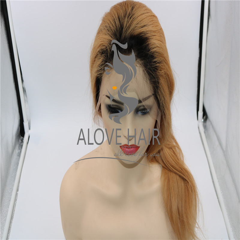 Wholesale best ombre 1B/27 human hair full lace wigs